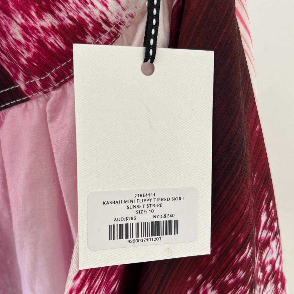 AJE Kasbah Mini Flippy Skirt Sunset Stripe - SIZE 10 RRP $295 - NWT - Picture 5 of 6